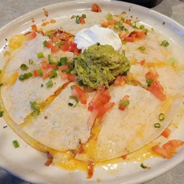 Quesadilla with Guacamole & Sour Cream.