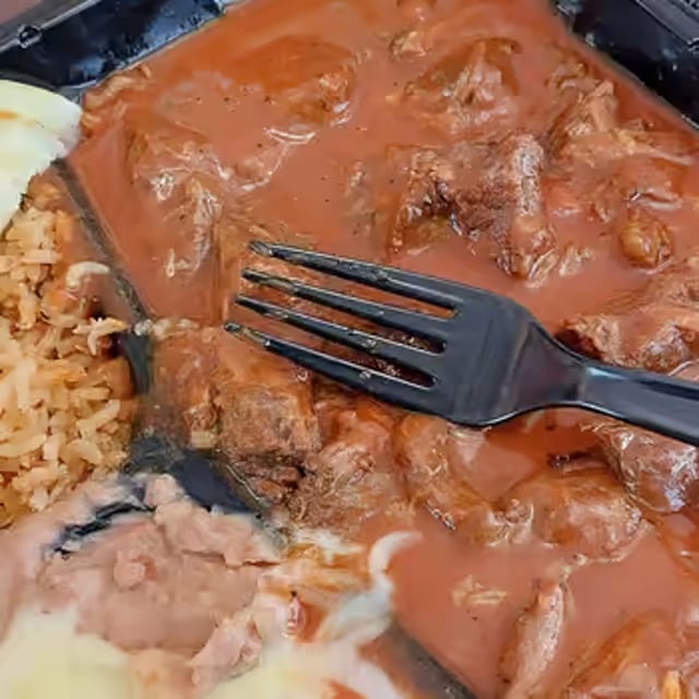 12. Chile Colorado Combination Plato.